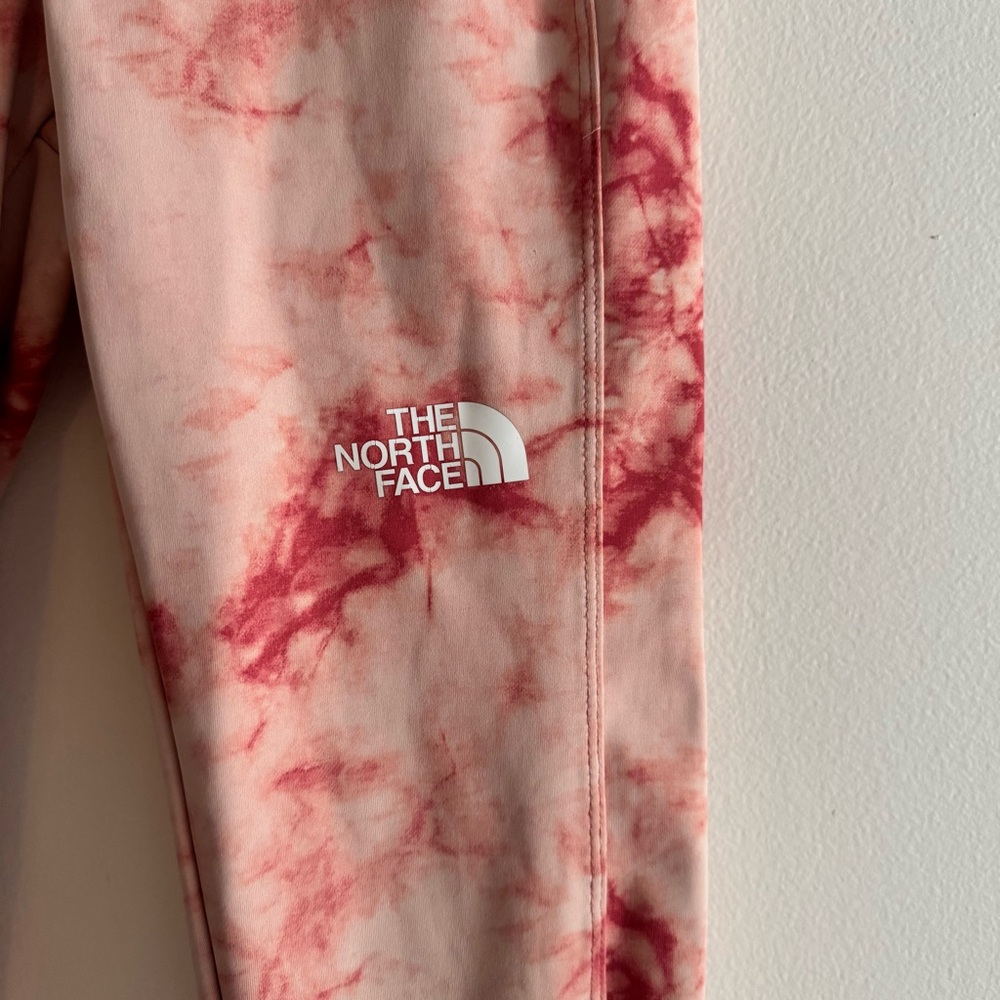 The North Face - Girls - Pink Tie Dye Never Stop Mid-Rise Tights - Size 10